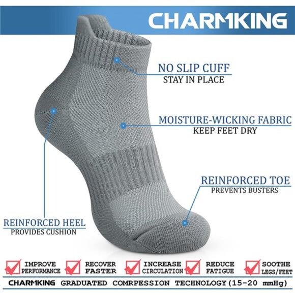 Compression Socks for Women & Men Circulation 15-20 mmHg is Best - Picture 4 of 7